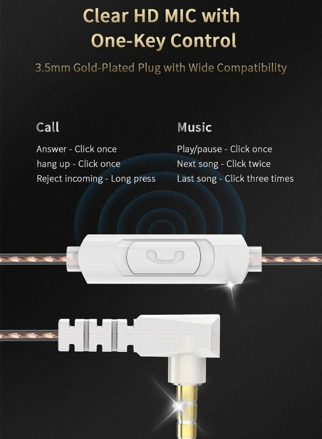QKZ AKX In Ear Dynamic Earphone Professional Monitoring Level HiFi Headphones With Microphone Noise Isolation 3.5mm Jack For Running Gaming - Image 4